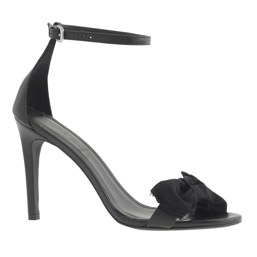 New J Crew Fabric bow leather high-heel sandals